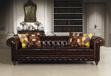 OXO P KOL CHESTER KANEPE - KAHVE SUNİ DERİ