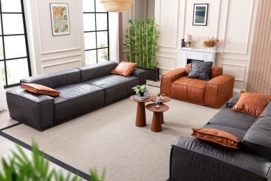 ZEN KOLTUK TAKIMI - NUBUK ANTRASİT & KİREMİT (4+3+1)