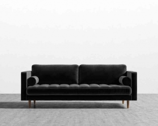 RETRO 3'LÜ KANEPE - SİYAH KADİFE