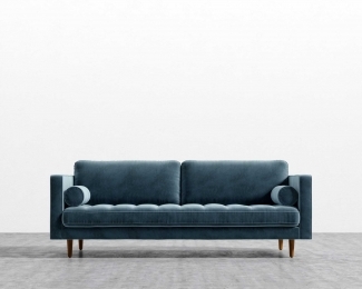 RETRO 3'LÜ KANEPE - TURKUAZ  KADİFE