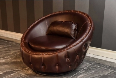 OXO 360* DÖNER BERJER - KAHVE SUNİ DERİ