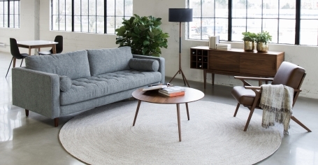 RETRO 3'LÜ KANEPE - KETEN PETROL