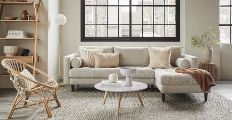 RETRO L KÖŞE KOLTUK - KETEN FİLDİŞİ