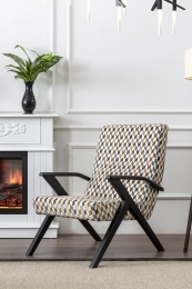 RETRO AHŞAP KOLLU BERJER - SİYAH