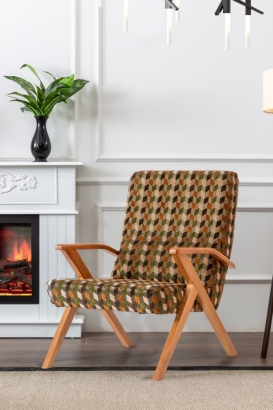 RETRO AHŞAP KOLLU BERJER