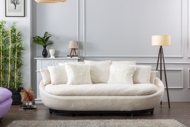 LOCA TEDY 3'LÜ KANEPE - KREM