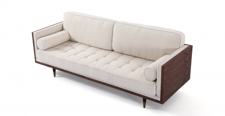 RETRO LUX 3'LÜ KANEPE - CEVİZ AHŞAP