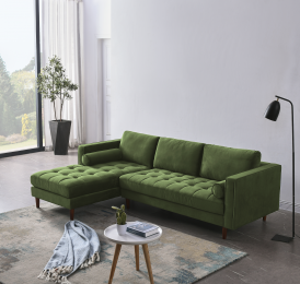 RETRO L KÖŞE KOLTUK - KADİFE YEŞİL