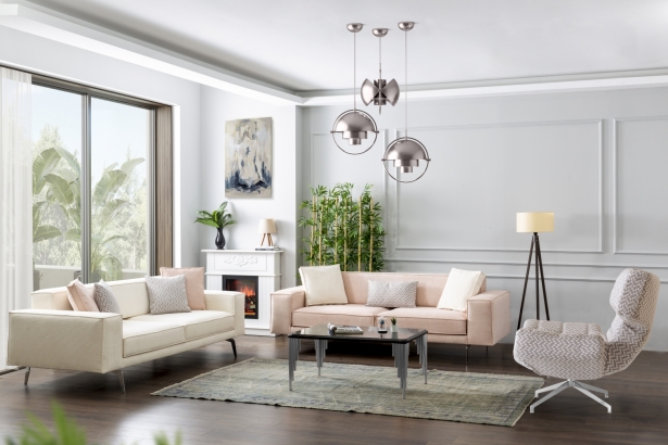 FABİUS KOLTUK TAKIMI (3+3+1) FİTİLLİ EKRU, KETEN PUDRA