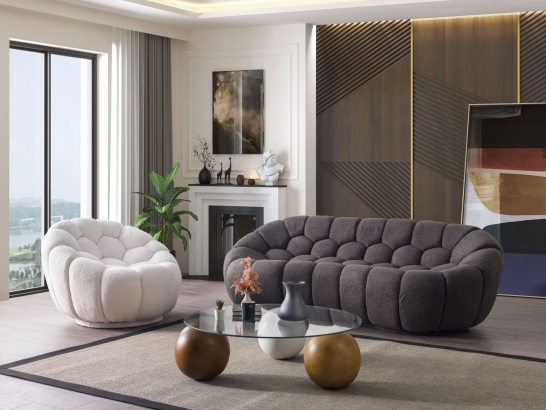 BOUBBLE  PETEK TEDY 3'LÜ KANEPE - ANTRASİT