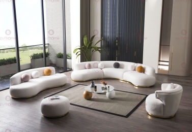 ROSE TEDY C KOLTUK TAKIMI (C-3 MODÜLLÜ+3+1+PUF) - BUKLE EKRU