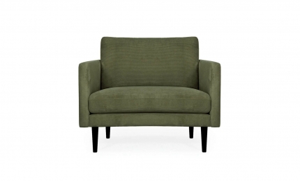 STELLO RETRO TEKLİ KOLTUK - FİTİLLİ KADİFE YEŞİL