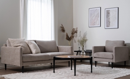 STELLO RETRO KOLTUK TAKIMI - FİTİLLİ KADİFE VİZON (3+1)