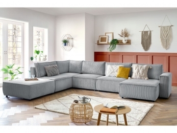 ZEUS MODÜLLÜ L KÖŞE KOLTUK TAKIM - FİTİLLİ KADİFE GRİ