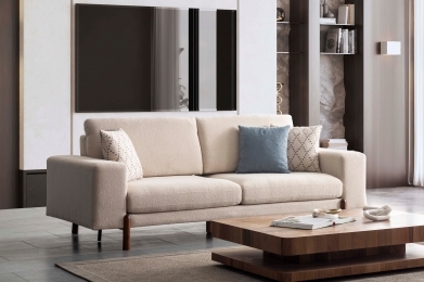 FİESTA 3'LÜ KANEPE - KREM (CEVİZ)