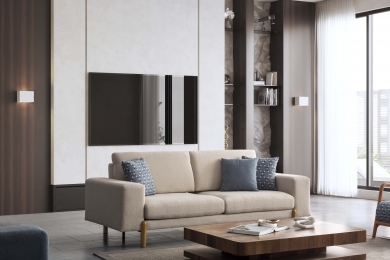 FİESTA 3'LÜ KANEPE - KREM (NATURAL)