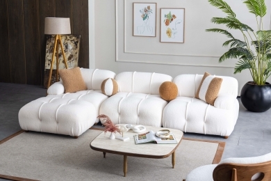 COMBİNE 4 MODÜLLÜ TEDY KOLTUK - DİKDÖRTGEN PUFLU