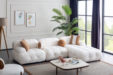 COMBİNE 3 MODÜLLÜ TEDY KOLTUK ( AYAK UZATMALI) - TEDY EKRU