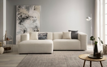 NEW BARCELONA 2 MODÜLLÜ L KÖŞE KOLTUK (KALIN FİTİLLİ TOSCANA) KREM