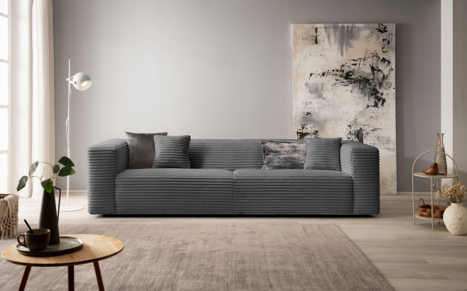 NEW BARCELONA 4'LÜ KANEPE (KALIN FİTİLLİ TOSCANA) ANTRASİT