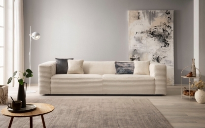 NEW BARCELONA 4'LÜ KANEPE (KALIN FİTİLLİ TOSCANA) KREM