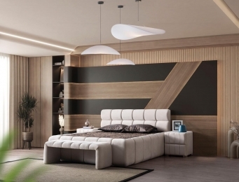 LUGANO KARYOLA BAZALI + 2 KOMODİN BENÇ - EKRU