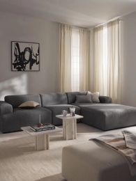 MELA 3 MODÜLLÜ L KOLTUK - ANTRASİT KETEN