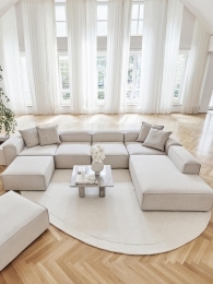 LEGO XL 6 MODÜLLÜ U KOLTUK - KETEN KREM