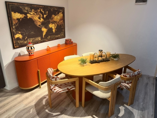 GLORİA AHŞAP YEMEK ODASI TAKIMI (KONSOL+ MASA+6 SANDALYE)