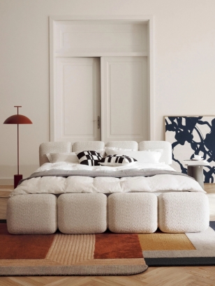 LİNE BAZALI TEDY KARYOLA 160*200 - EKRU TEDY