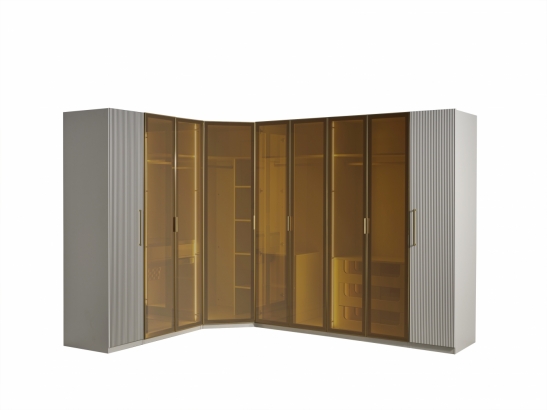 LİNE 9 KAPAKLI GİYİNME DOLABI - GOLD