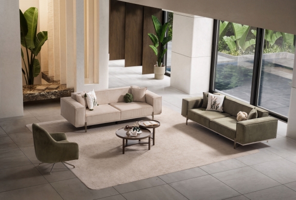 NEW FABİUS KOLTUK TAKIMI (3+3+1) FİTİLLİ VİZON VE YEŞİL