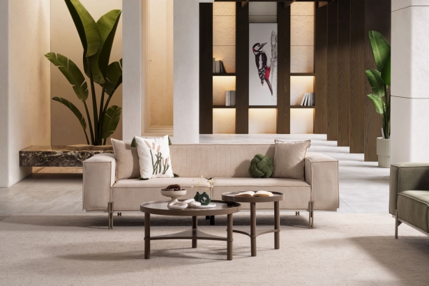 NEW FABİUS 3'LÜ KANEPE - FİTİLLİ VİZON