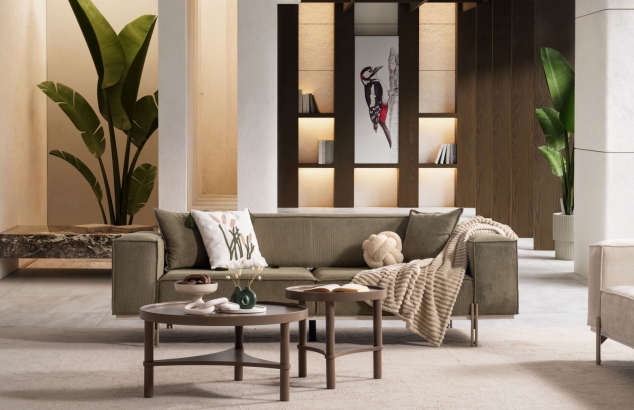 NEW FABİUS 3'LÜ KANEPE - FİTİLLİ YEŞİL