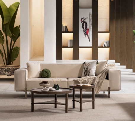 NEW FABİUS 3'LÜ KANEPE - KETEN KREM