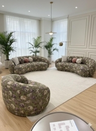 JULEP FASULYE KOLTUK TAKIMI (3+3+1) ÇİÇEK DESENLİ