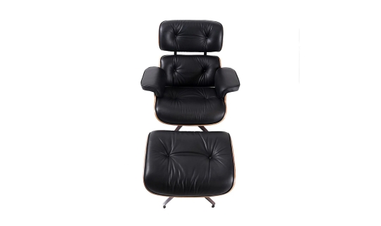 Eames Otto Berjer ve Puf - Siyah