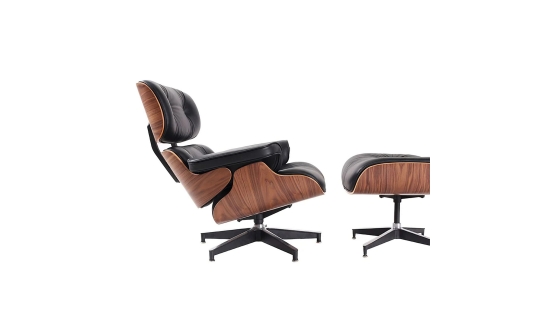Eames Otto Berjer ve Puf - Siyah
