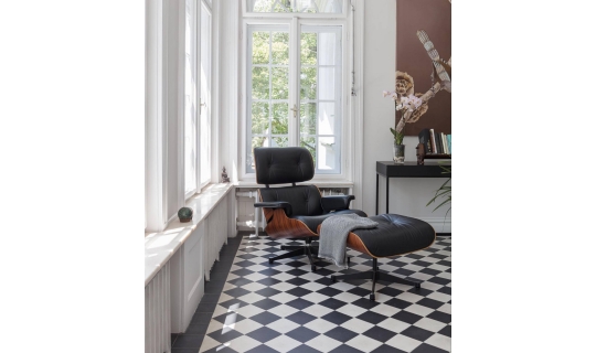 Eames Otto Berjer ve Puf - Siyah