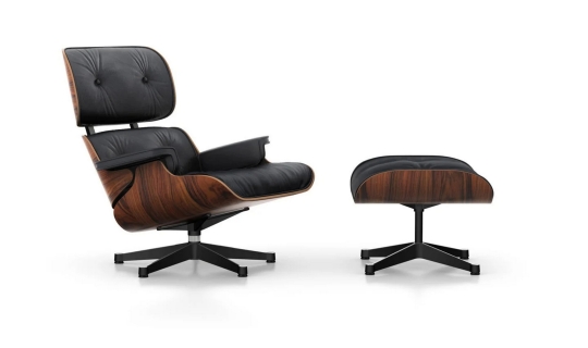 Eames Otto Berjer ve Puf - Siyah