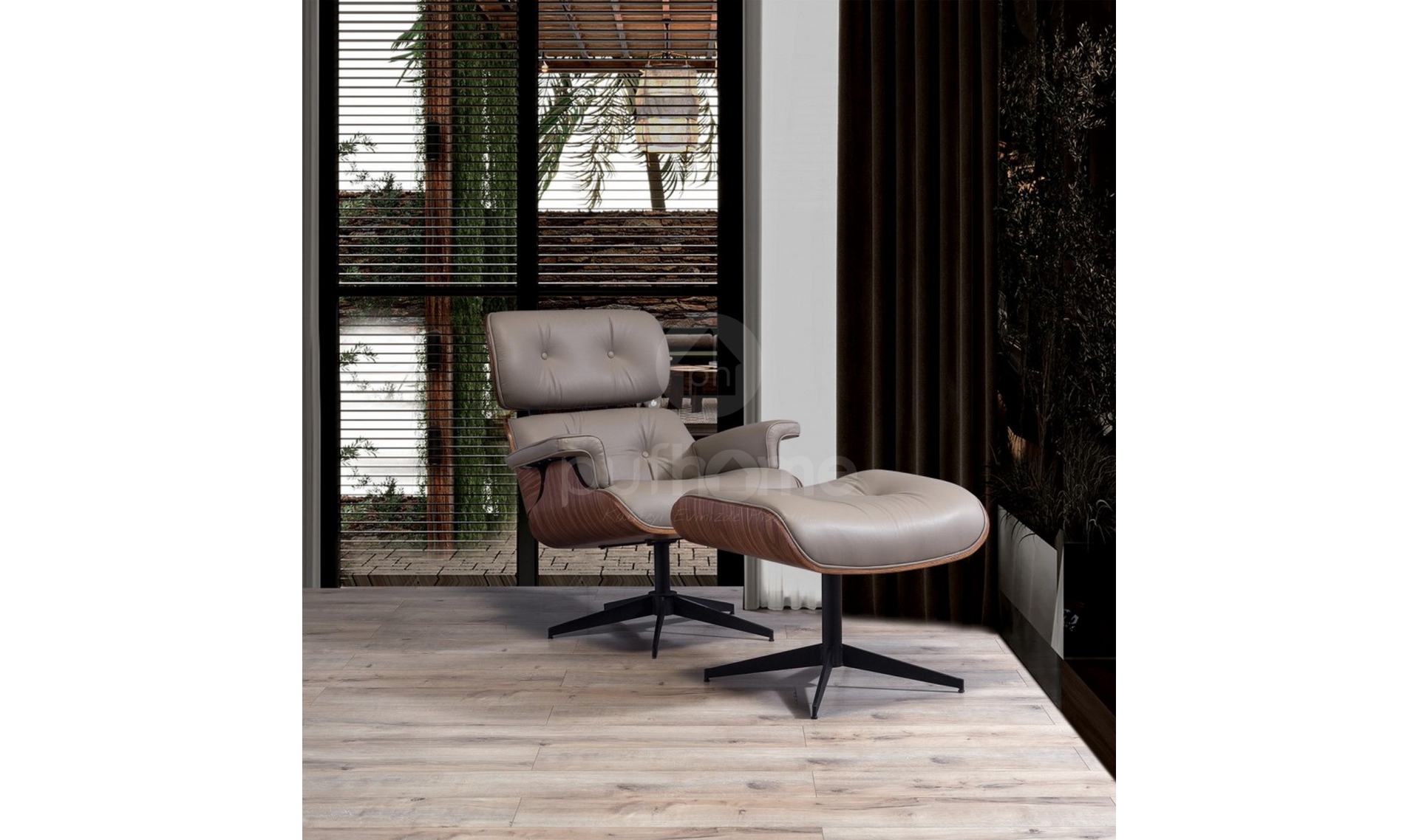 Eames Otto Berjer ve Puf - Vizon