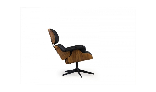 Eames Otto Berjer ve Puf - Siyah