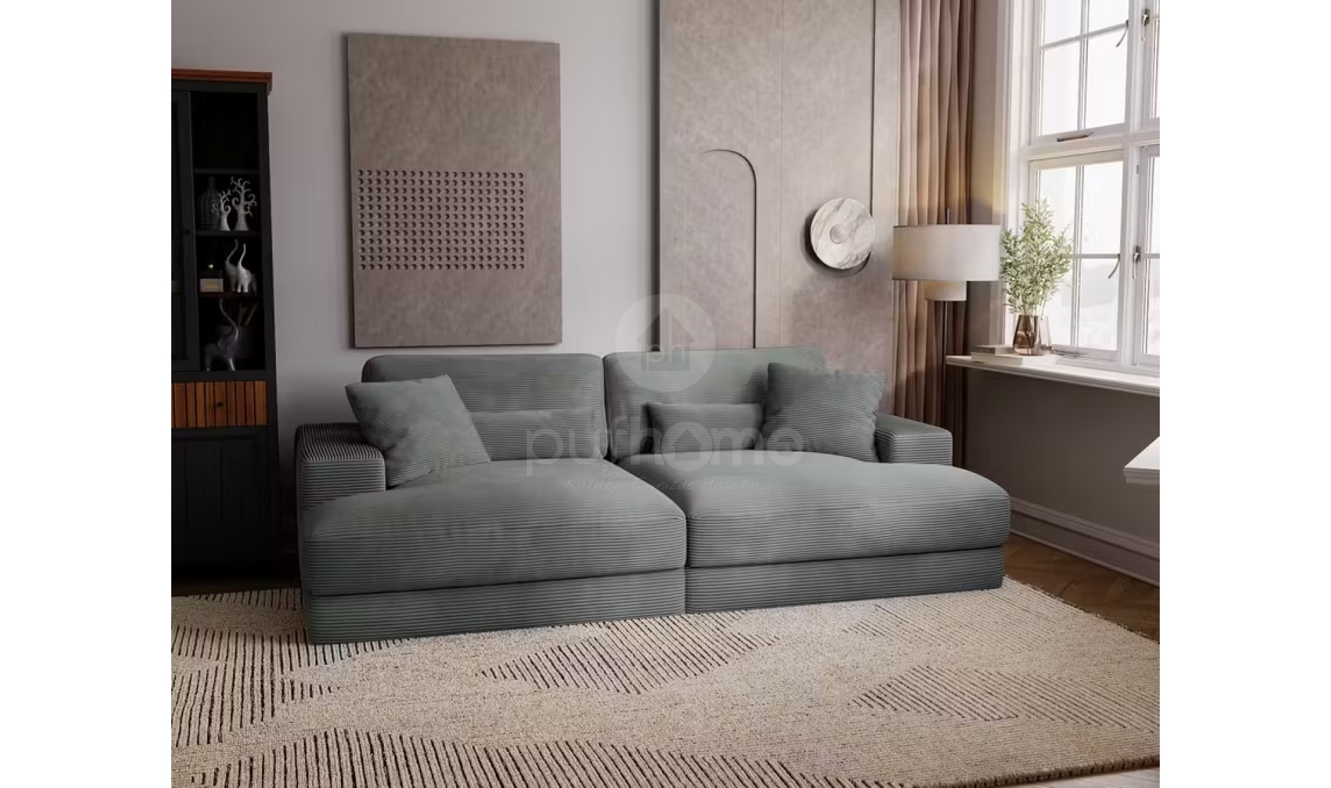 New Loveseat Sinema Koltuğu - İnce Fitilli Kadife