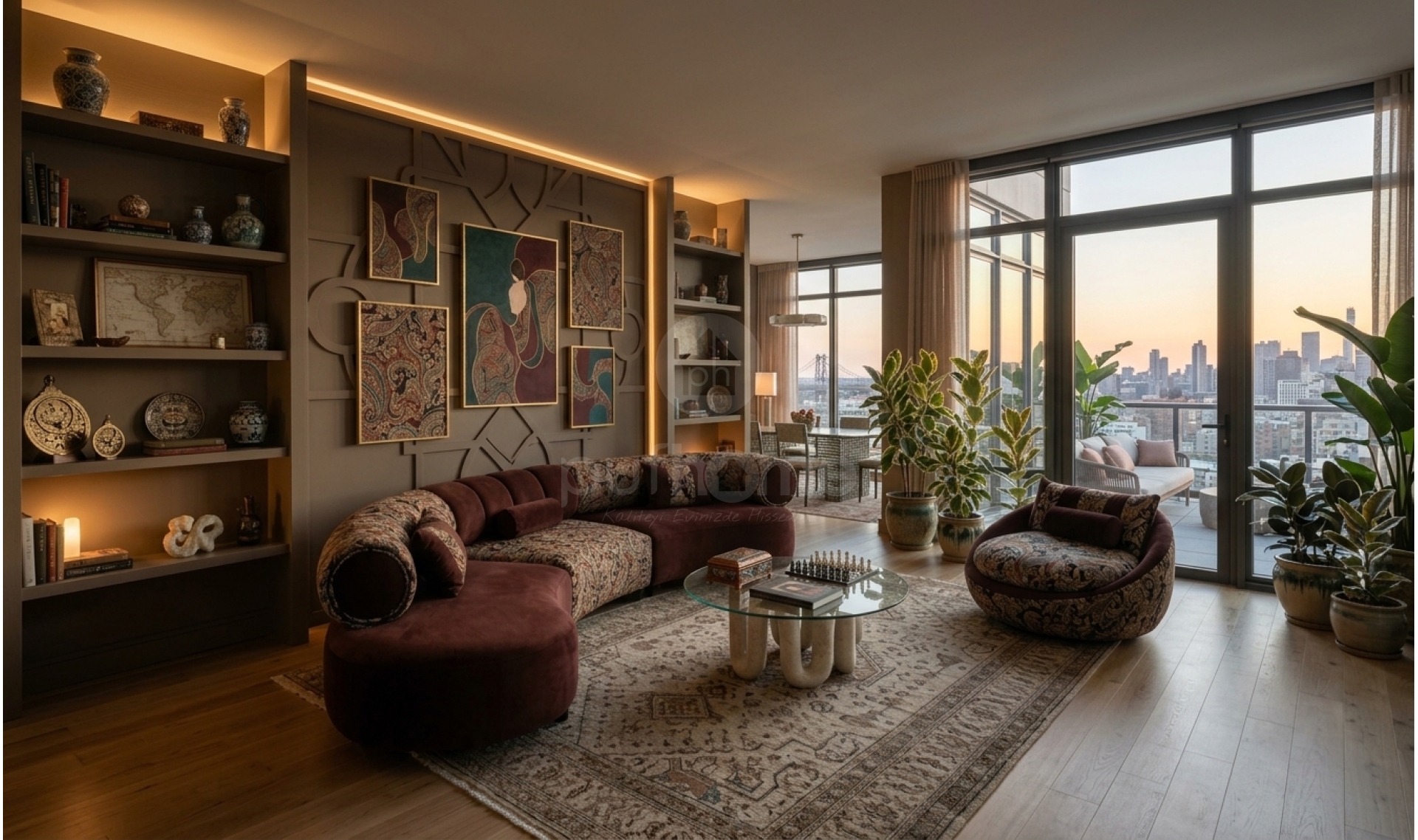 Rose Colormix Üç Modüllü Altılı Koltuk